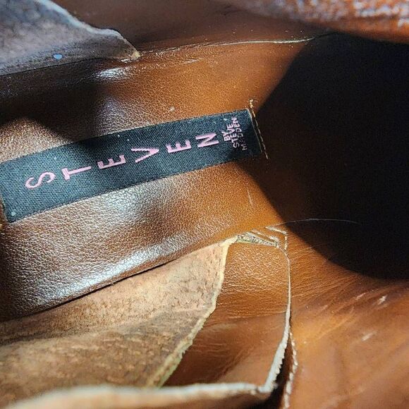 Steven By Steve Madden Women Sz 6.5 Brown Leather Buckle Ankle Fashion Boot Boot - Picture 10 of 11
